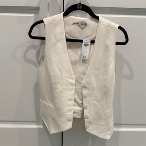Abercrombie & Fitch Ivory Buttoned Vest